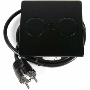 HPF   DUPLEX-square BL 1x220, 2 USB (H-301252)