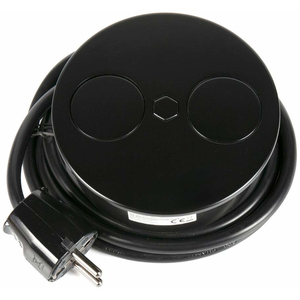 HPF   DUPLEX-round BL 1x220, 2 USB (H-301152)